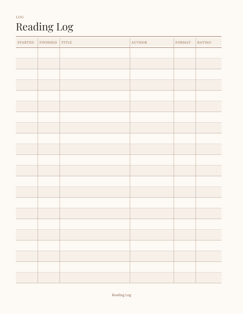 The Reader's Planner 2027 — sample page 2