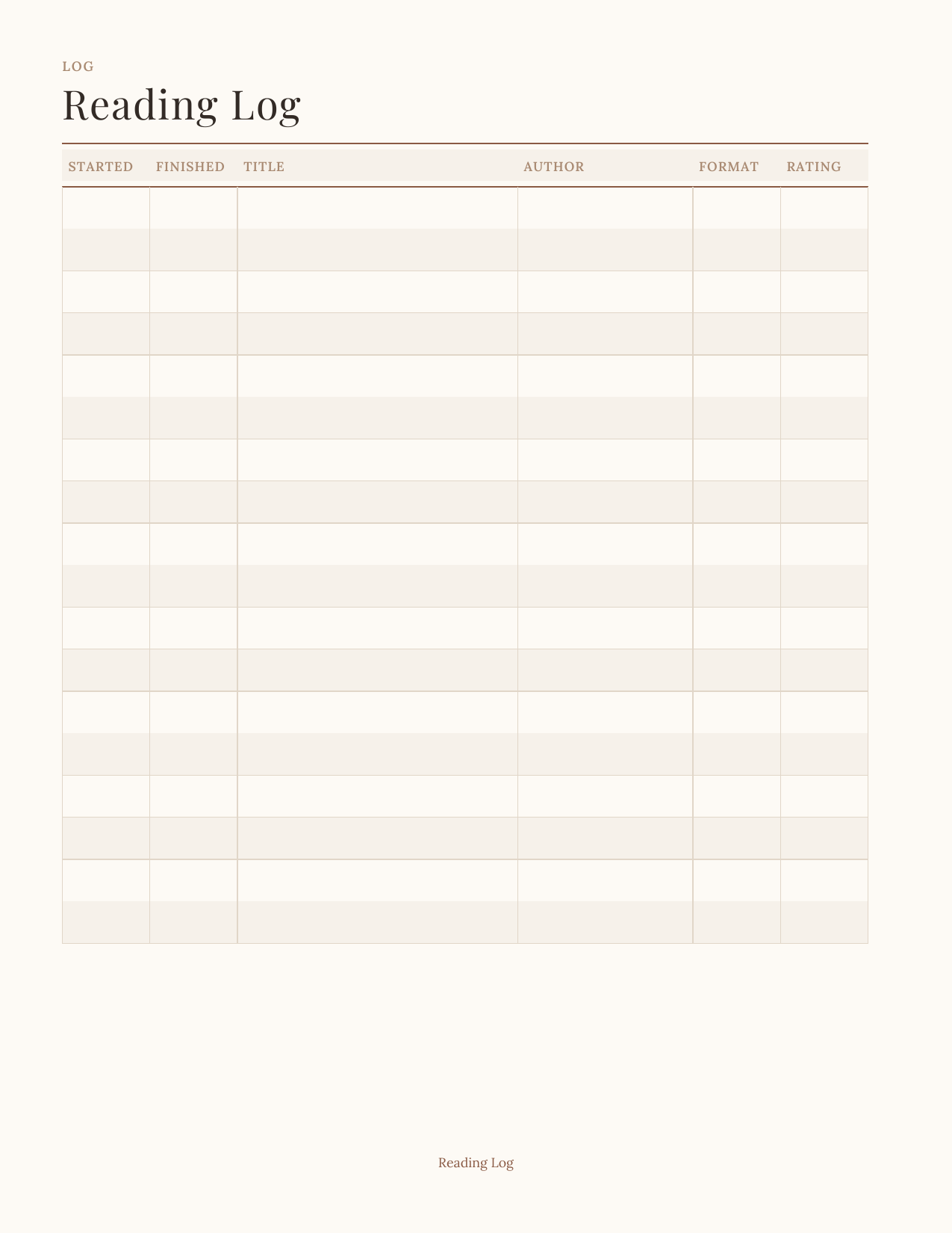The Reader's Planner 2027 — sample page 2
