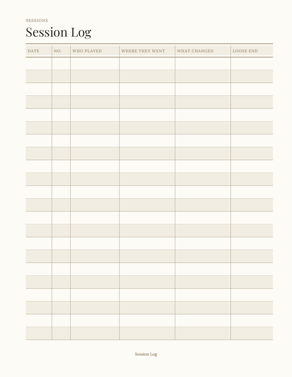 The Tabletop Campaign Journal 2027 — sample page 3