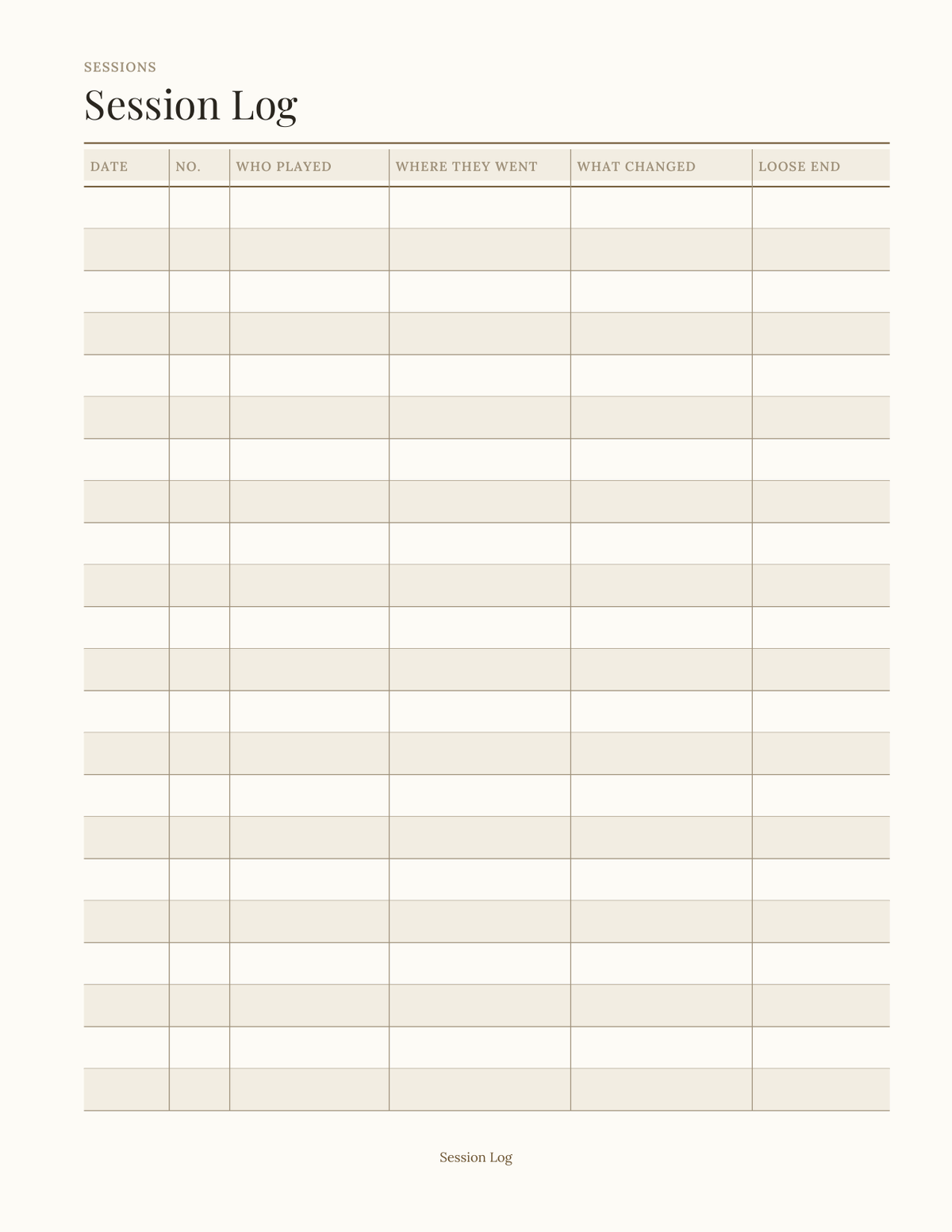 The Tabletop Campaign Journal 2027 — sample page 3