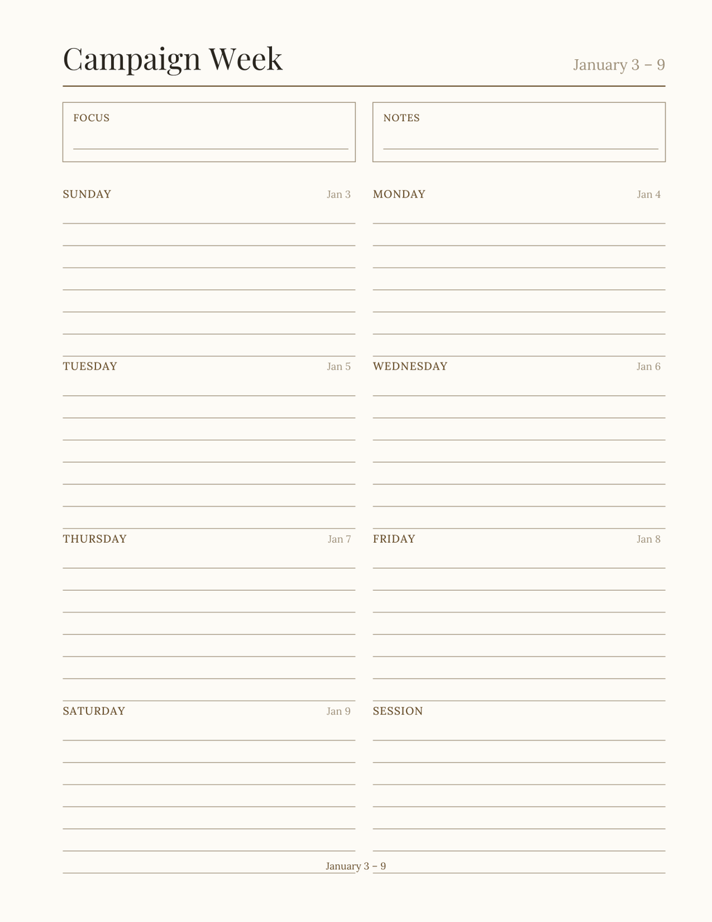 The Tabletop Campaign Journal 2027 — sample page 7