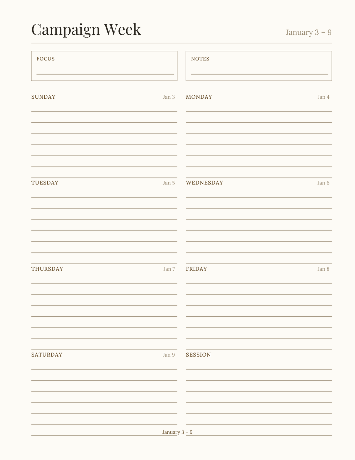 The Tabletop Campaign Journal 2027 — sample page 7