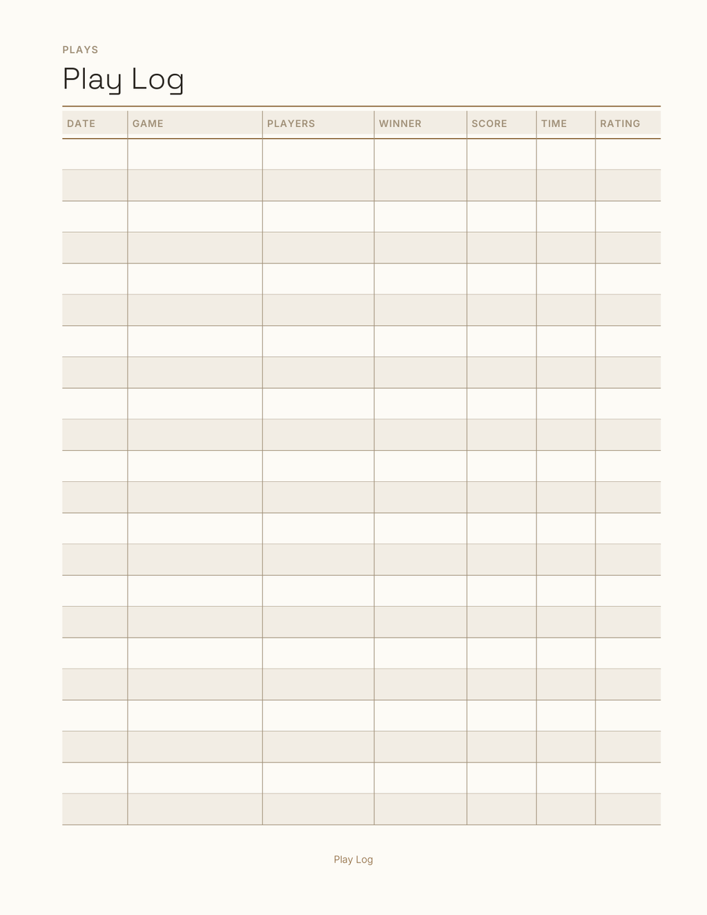 The Board Game & Score Planner 2027 — sample page 3