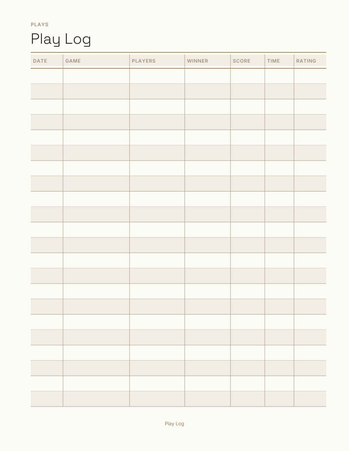 The Board Game & Score Planner 2027 — sample page 3