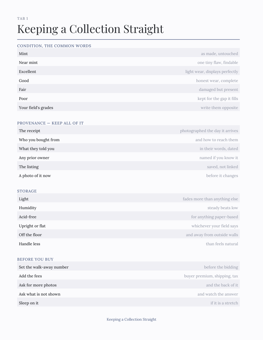 The Collector's Planner 2027 — sample page 2