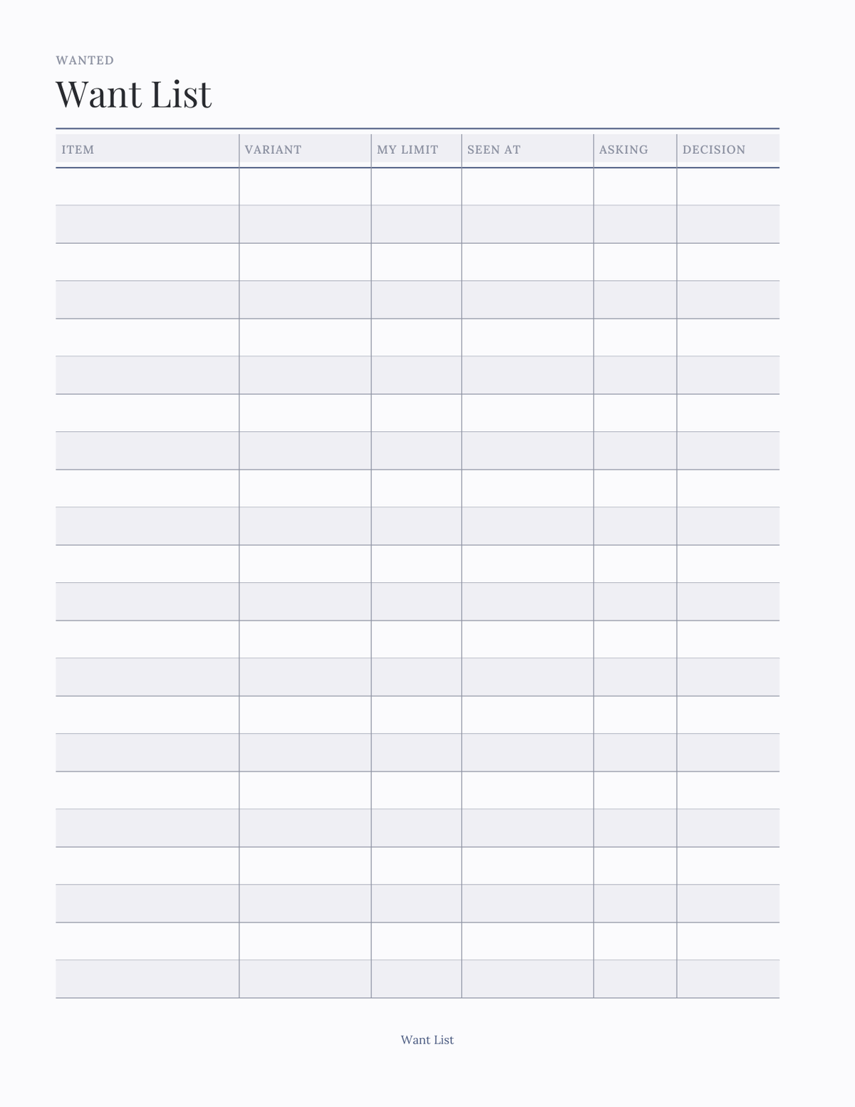 The Collector's Planner 2027 — sample page 4