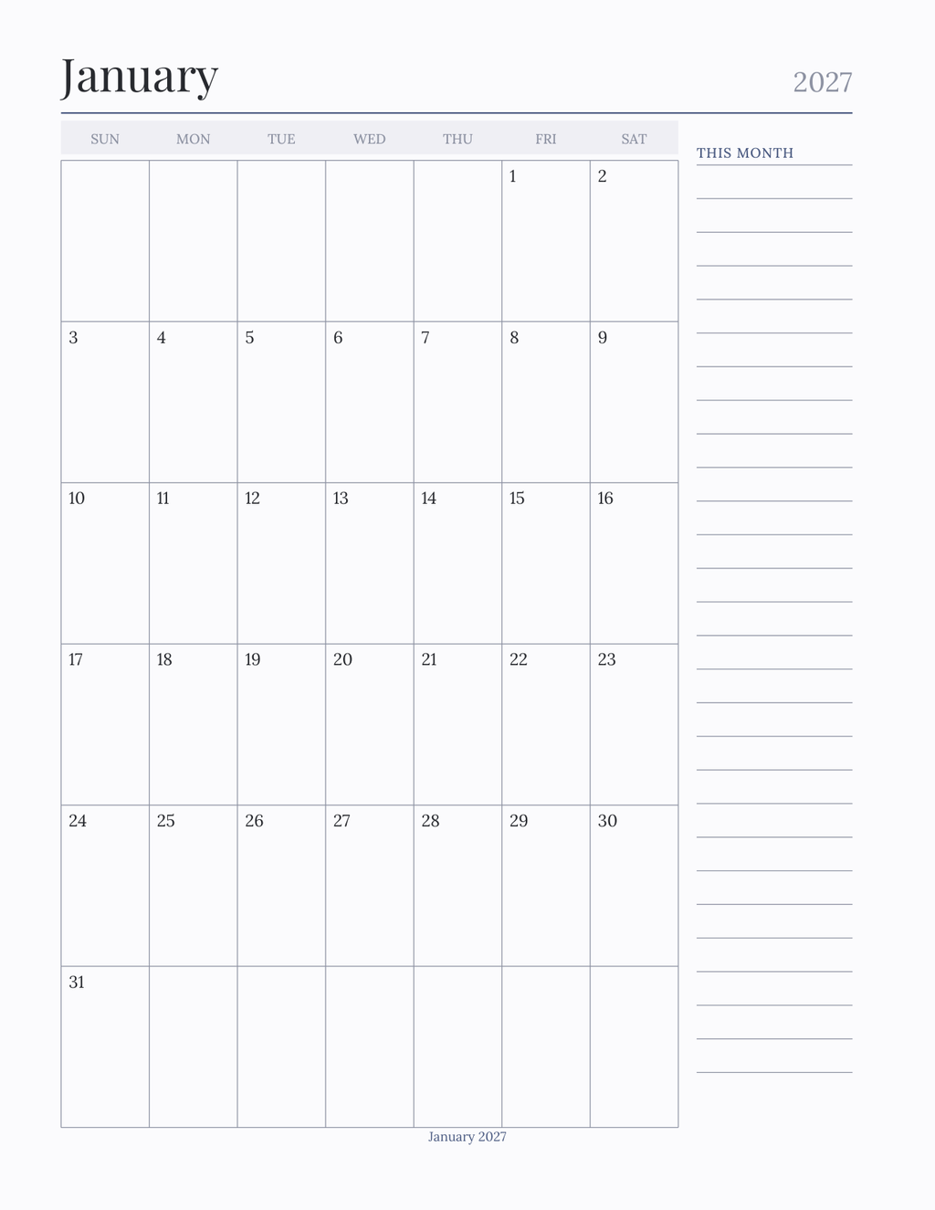 The Collector's Planner 2027 — sample page 6