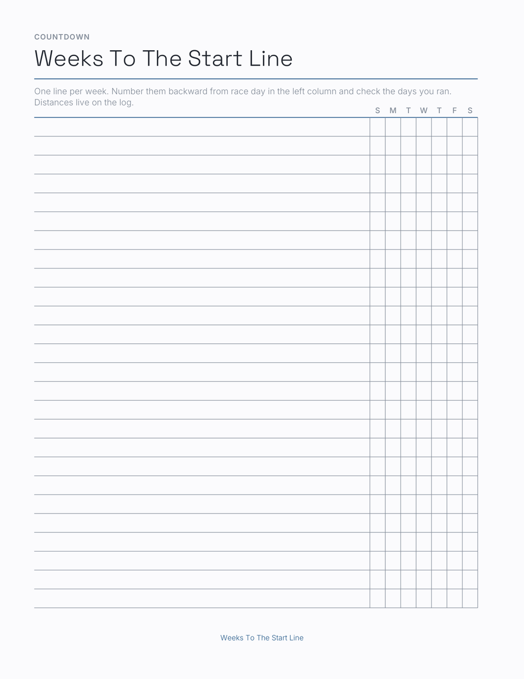 The Race Training Planner 2027 — sample page 4