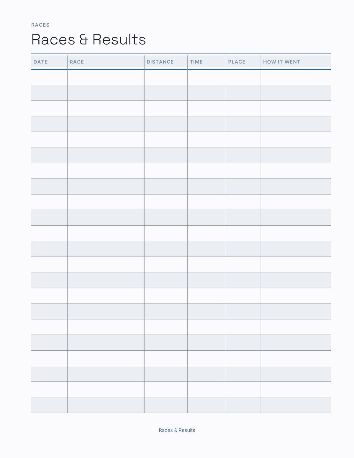 The Race Training Planner 2027 — sample page 5