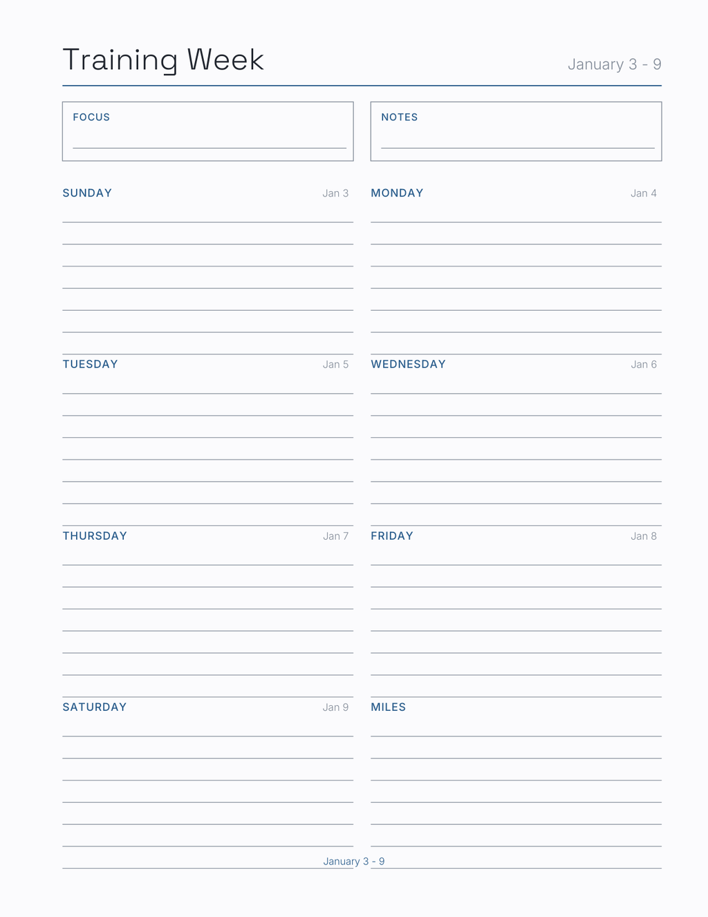 The Race Training Planner 2027 — sample page 7