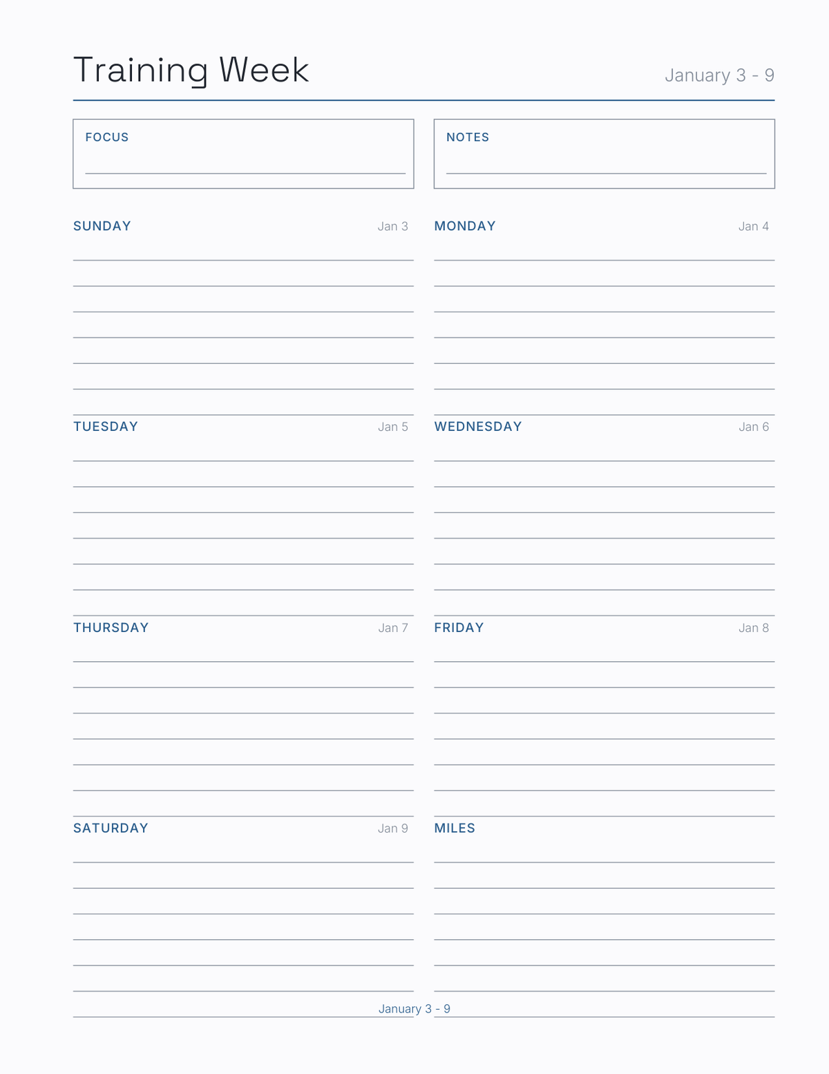 The Race Training Planner 2027 — sample page 7