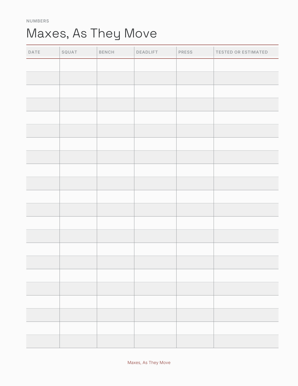 The Strength Training Planner 2027 — sample page 5