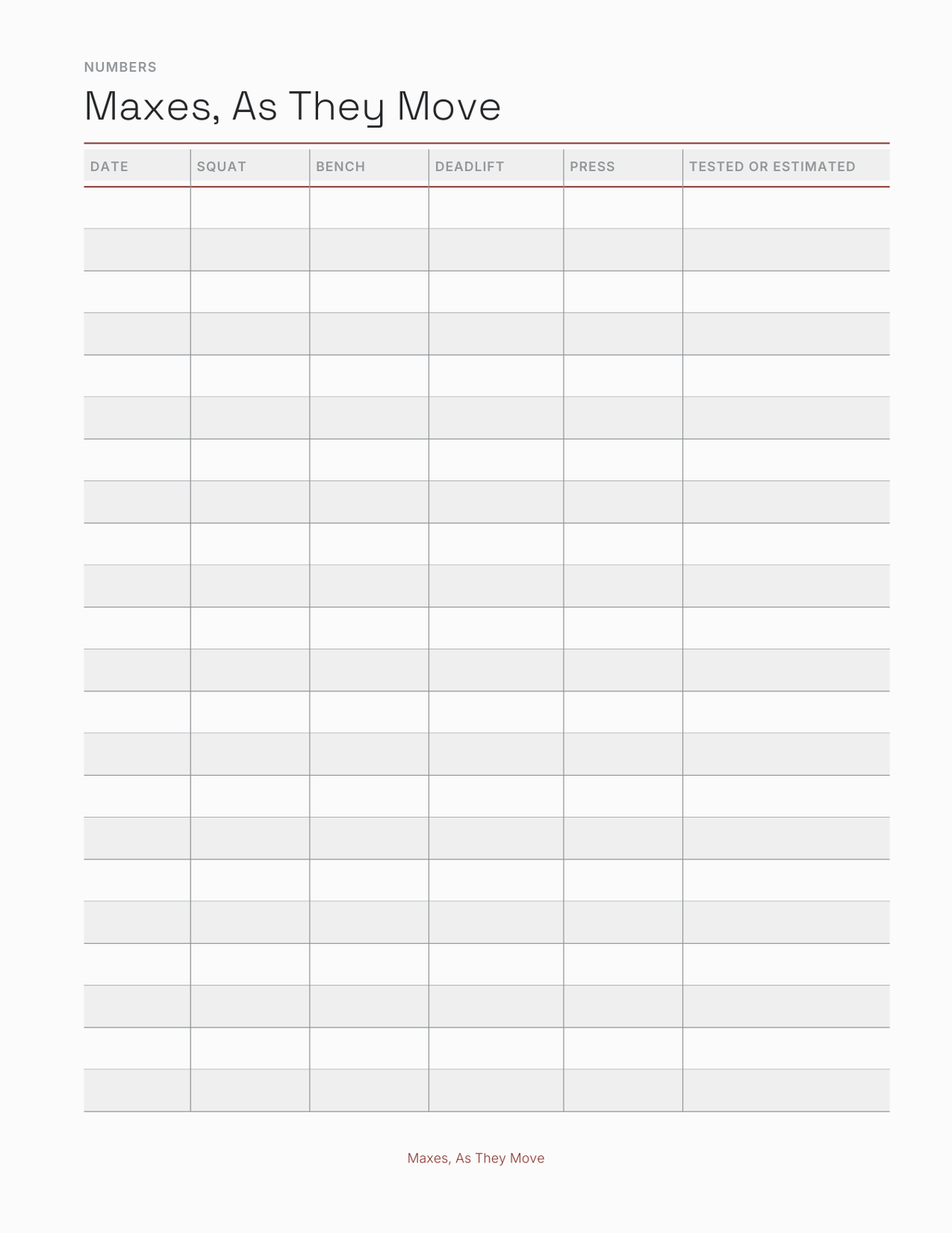 The Strength Training Planner 2027 — sample page 5