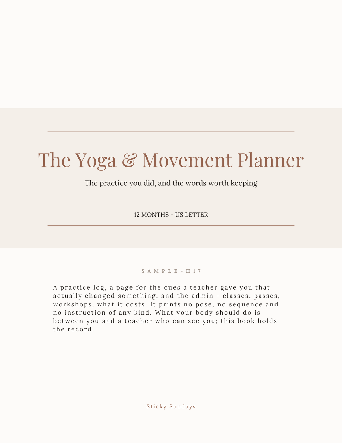 The Yoga & Movement Planner 2027 title page