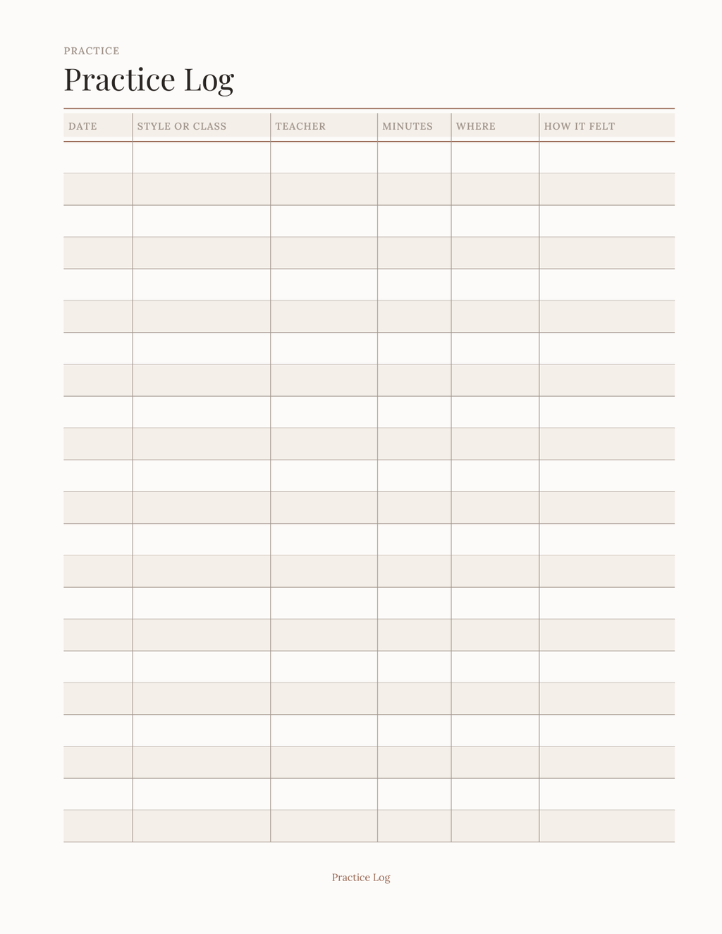 The Yoga & Movement Planner 2027 — sample page 3