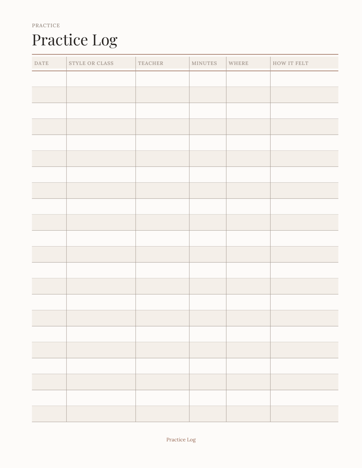 The Yoga & Movement Planner 2027 — sample page 3