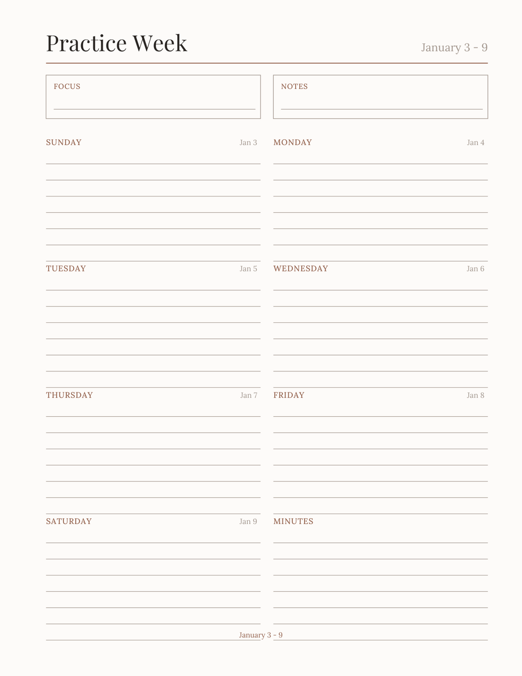 The Yoga & Movement Planner 2027 — sample page 7