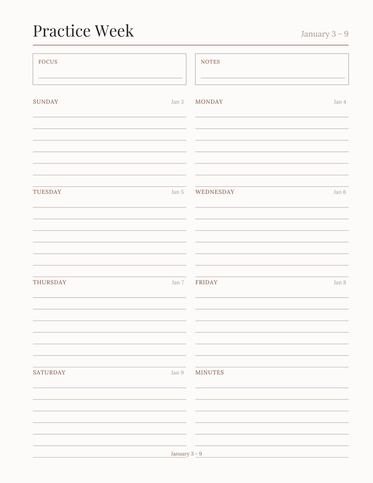 The Yoga & Movement Planner 2027 — sample page 7