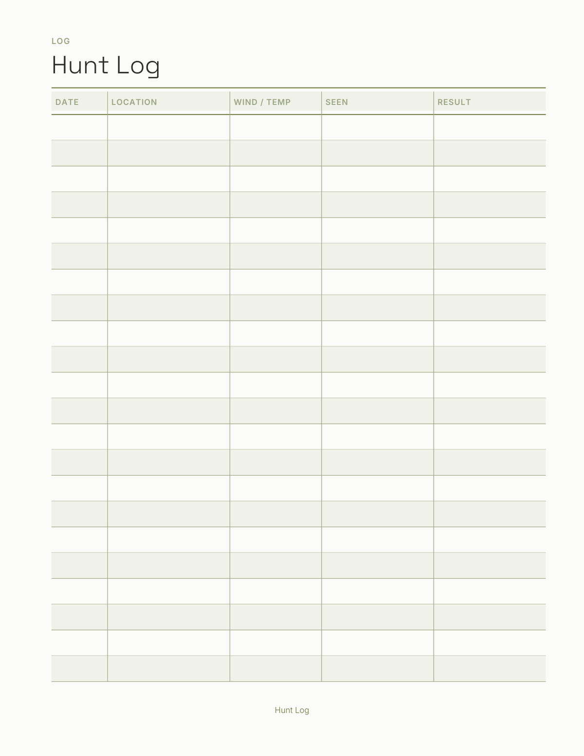 The Hunting Planner 2027 — sample page 3
