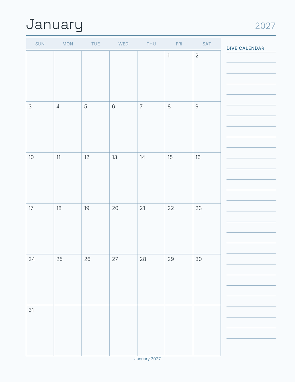 The Scuba Dive Log 2027 — sample page 5