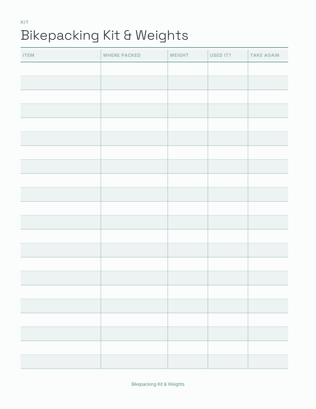 The Cycling & Bikepacking Planner 2027 — sample page 8