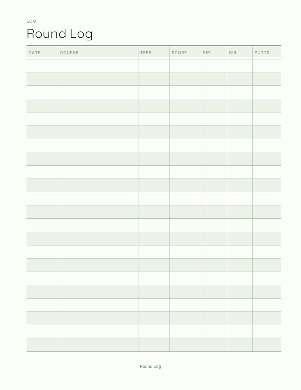 The Golf Planner 2027 — sample page 3