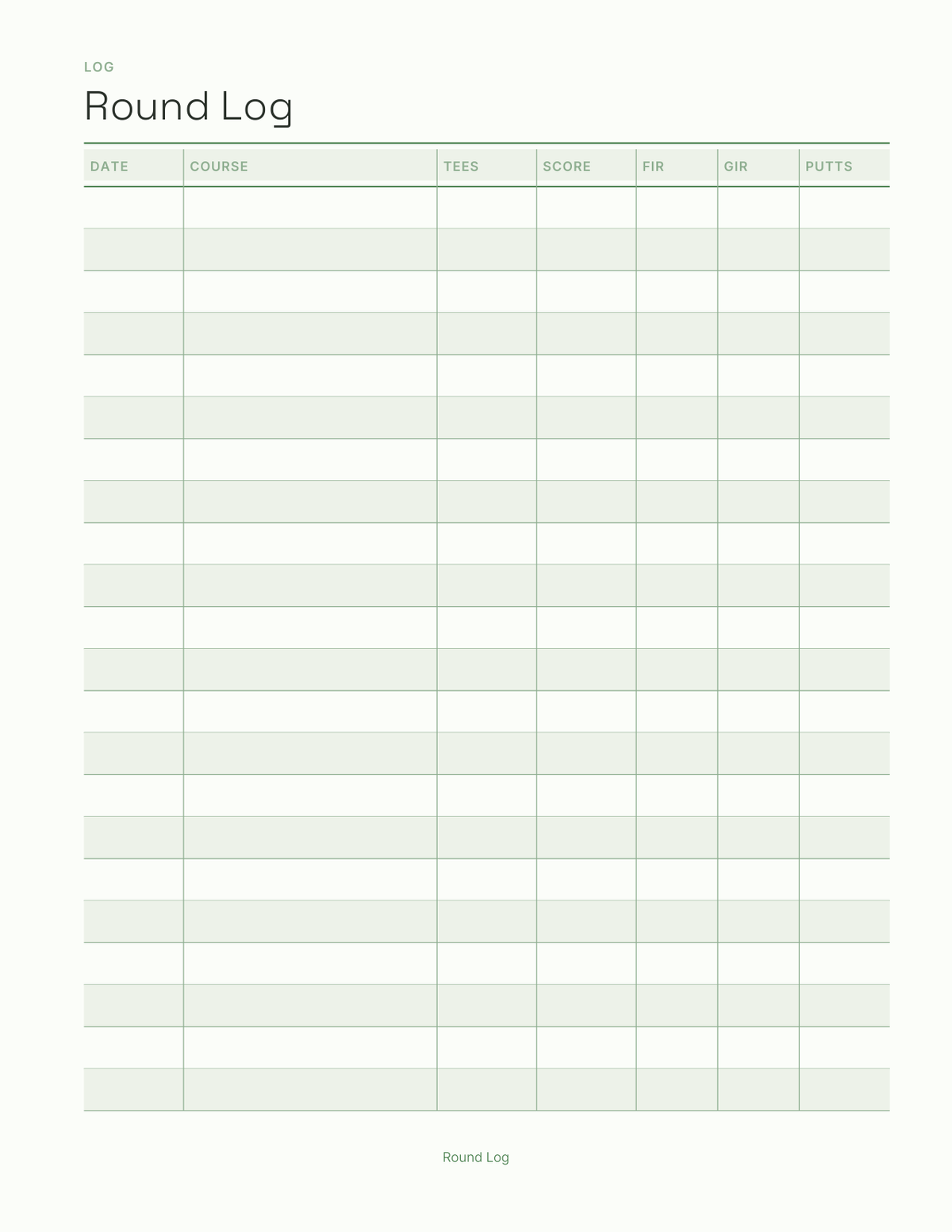 The Golf Planner 2027 — sample page 3