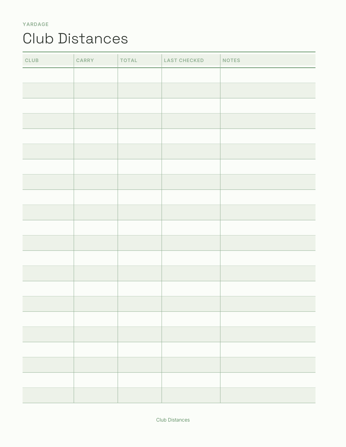 The Golf Planner 2027 — sample page 8