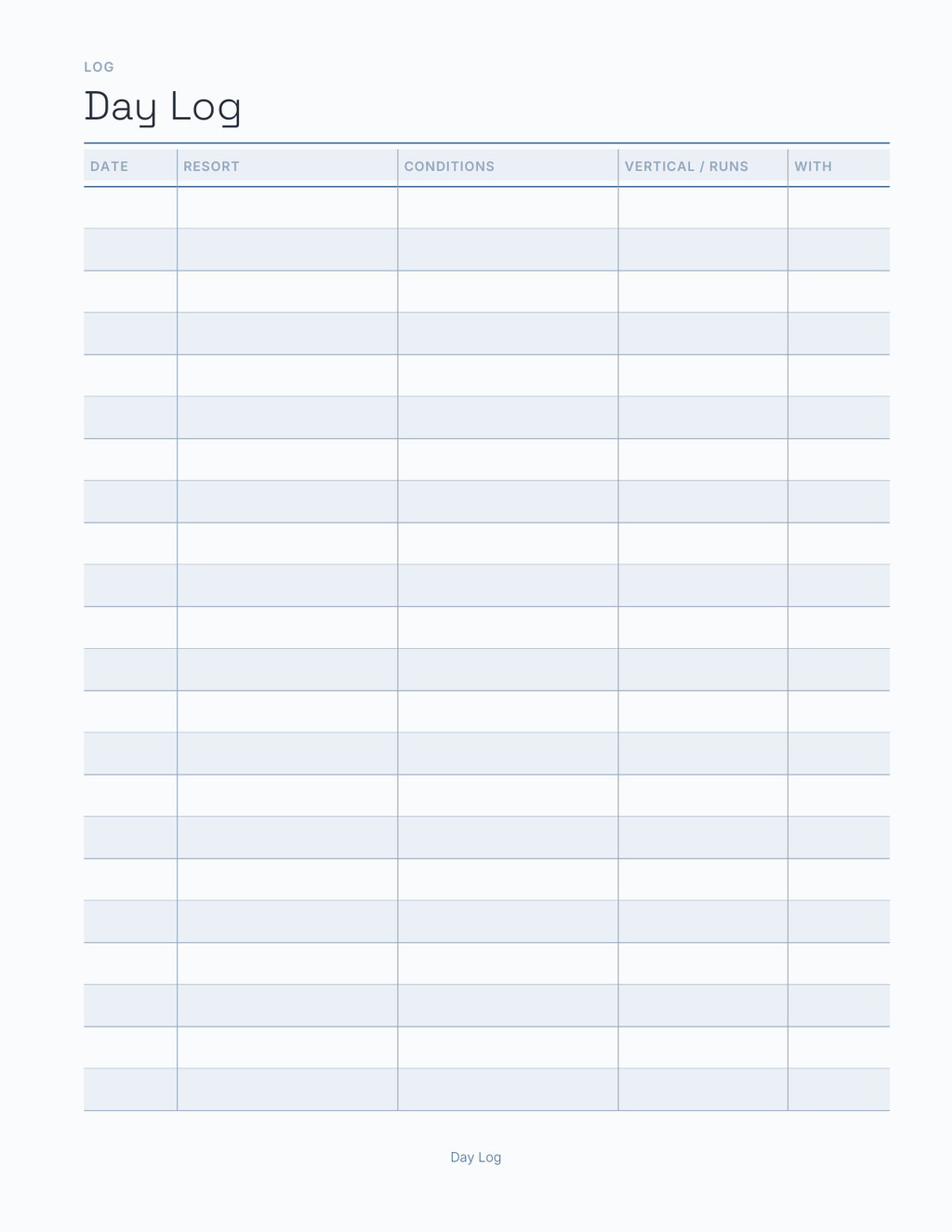The Ski & Snowsport Planner 2027 — sample page 3