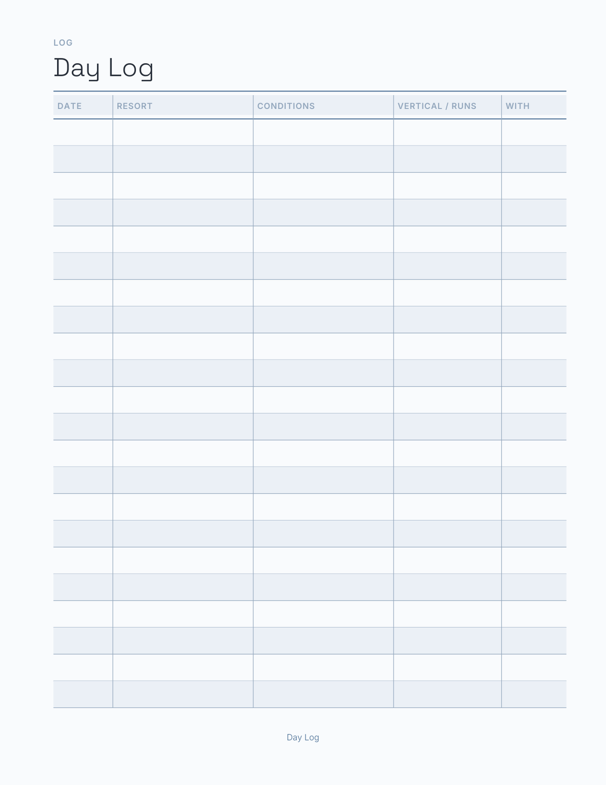The Ski & Snowsport Planner 2027 — sample page 3