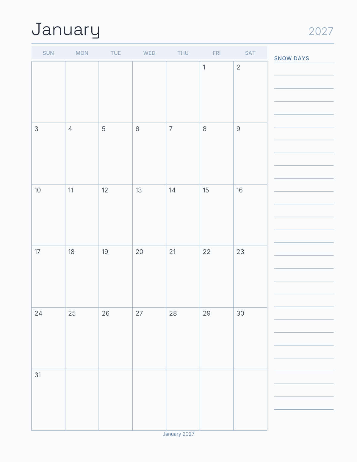 The Ski & Snowsport Planner 2027 — sample page 5