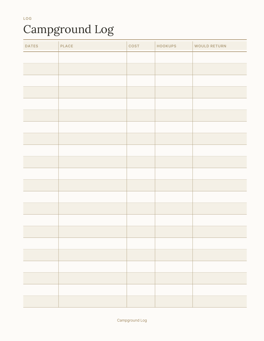 The RV & Van Life Planner 2027 — sample page 3