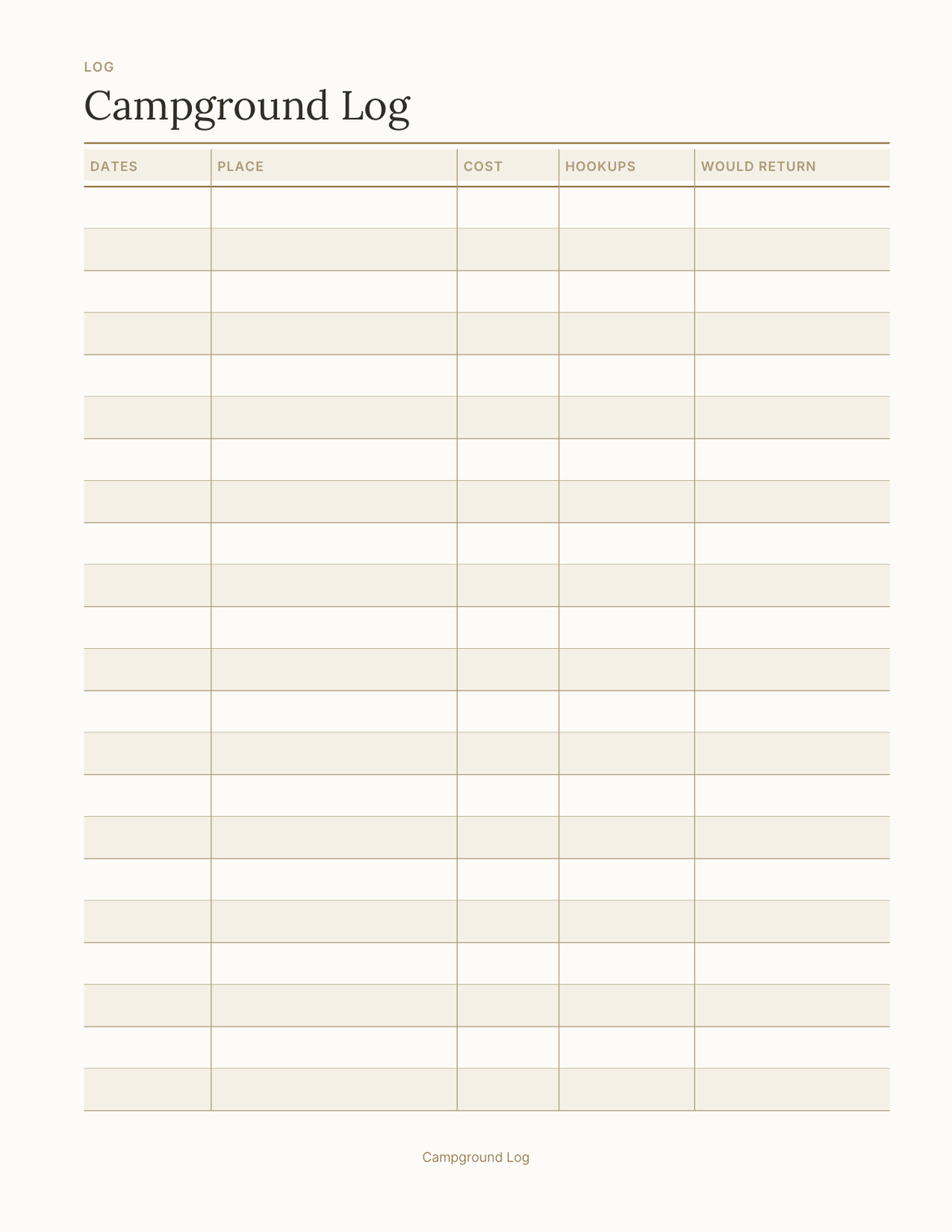 The RV & Van Life Planner 2027 — sample page 3