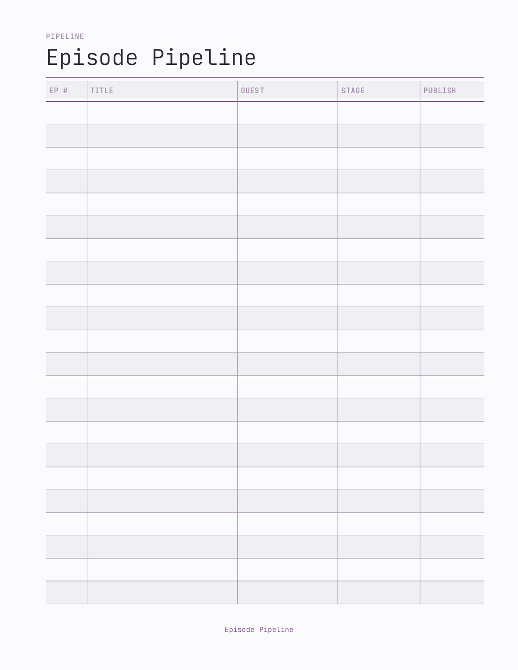 The Podcast & Content Planner 2027 — sample page 3