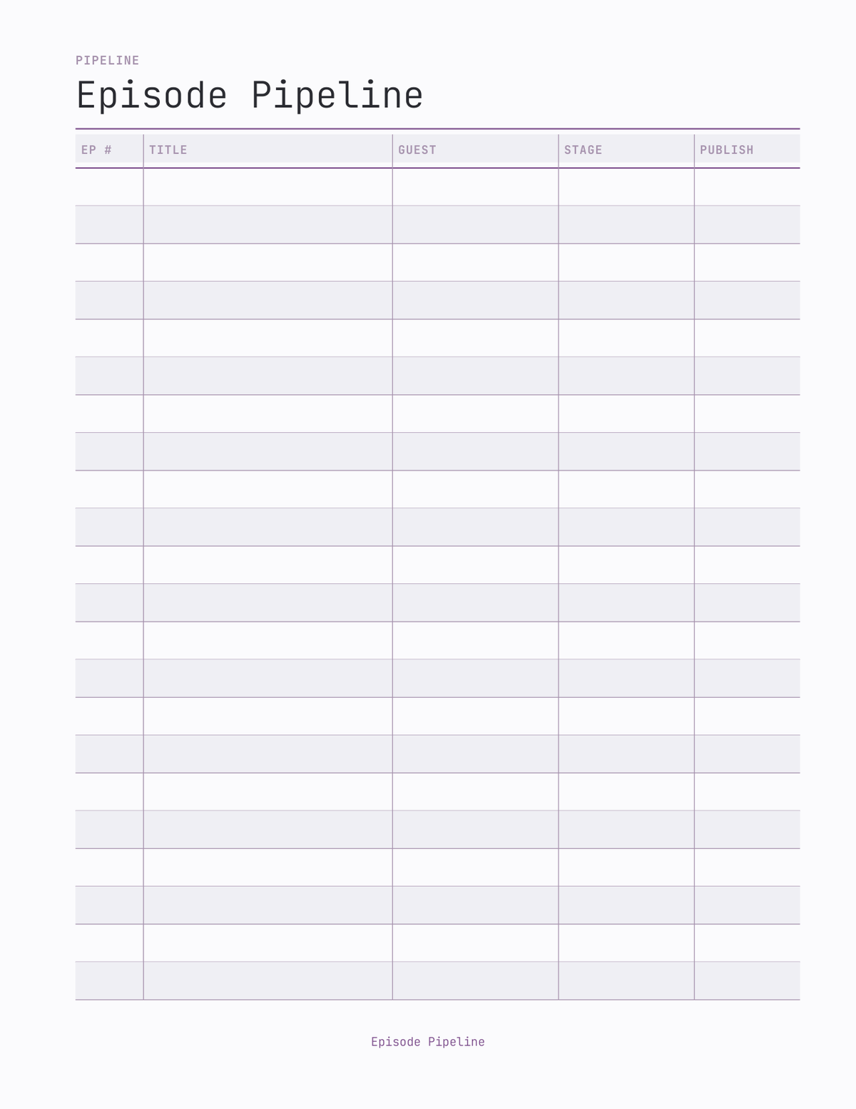 The Podcast & Content Planner 2027 — sample page 3