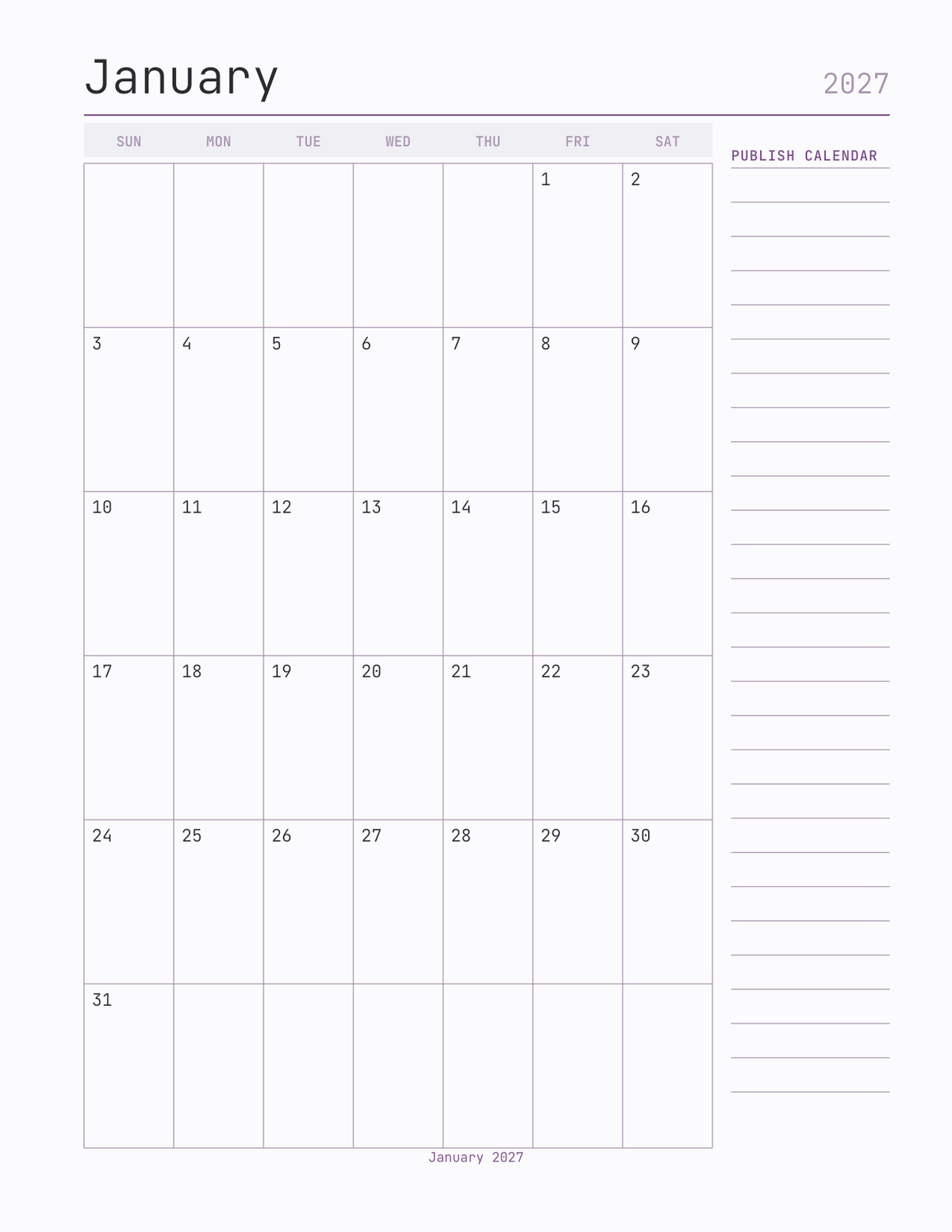 The Podcast & Content Planner 2027 — sample page 5