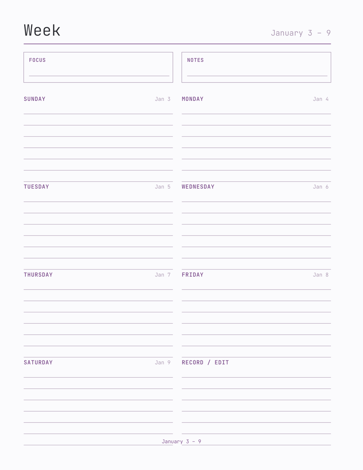 The Podcast & Content Planner 2027 — sample page 6