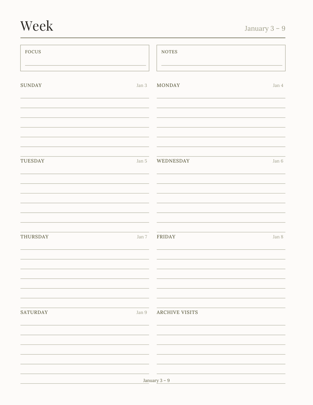 The Genealogy Research Planner 2027 — sample page 6