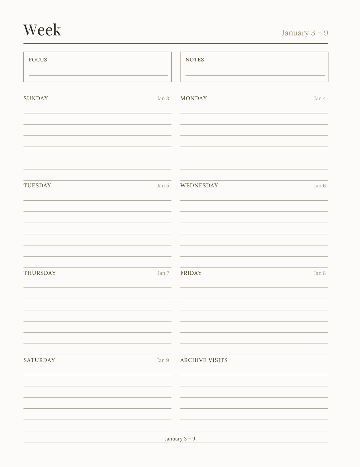The Genealogy Research Planner 2027 — sample page 6