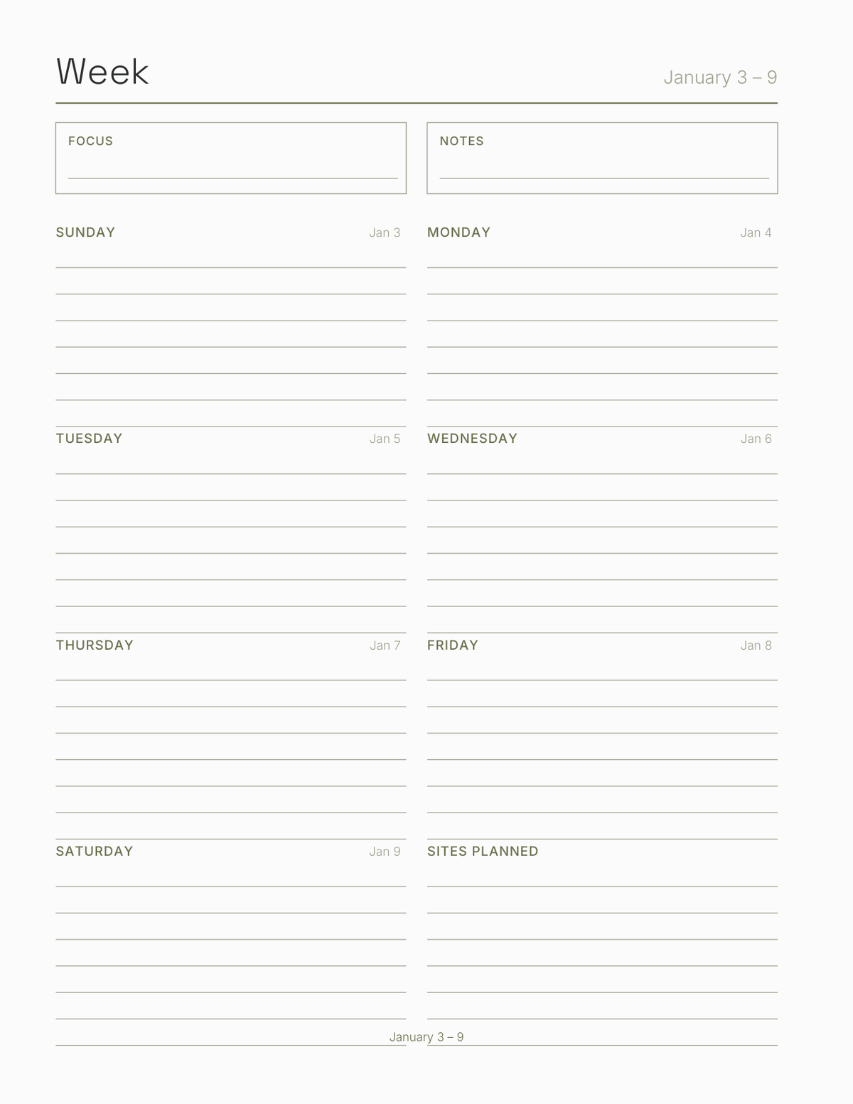 The Detecting & Geocaching Log 2027 — sample page 6