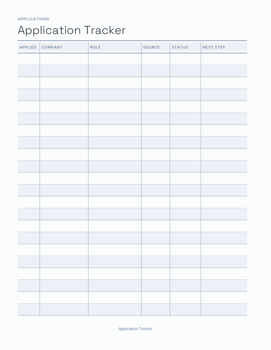 The Job Search Planner 2027 — sample page 2