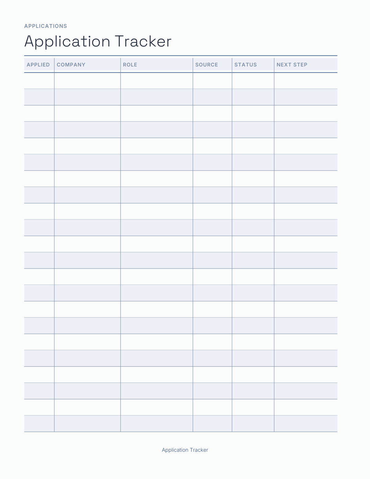 The Job Search Planner 2027 — sample page 2