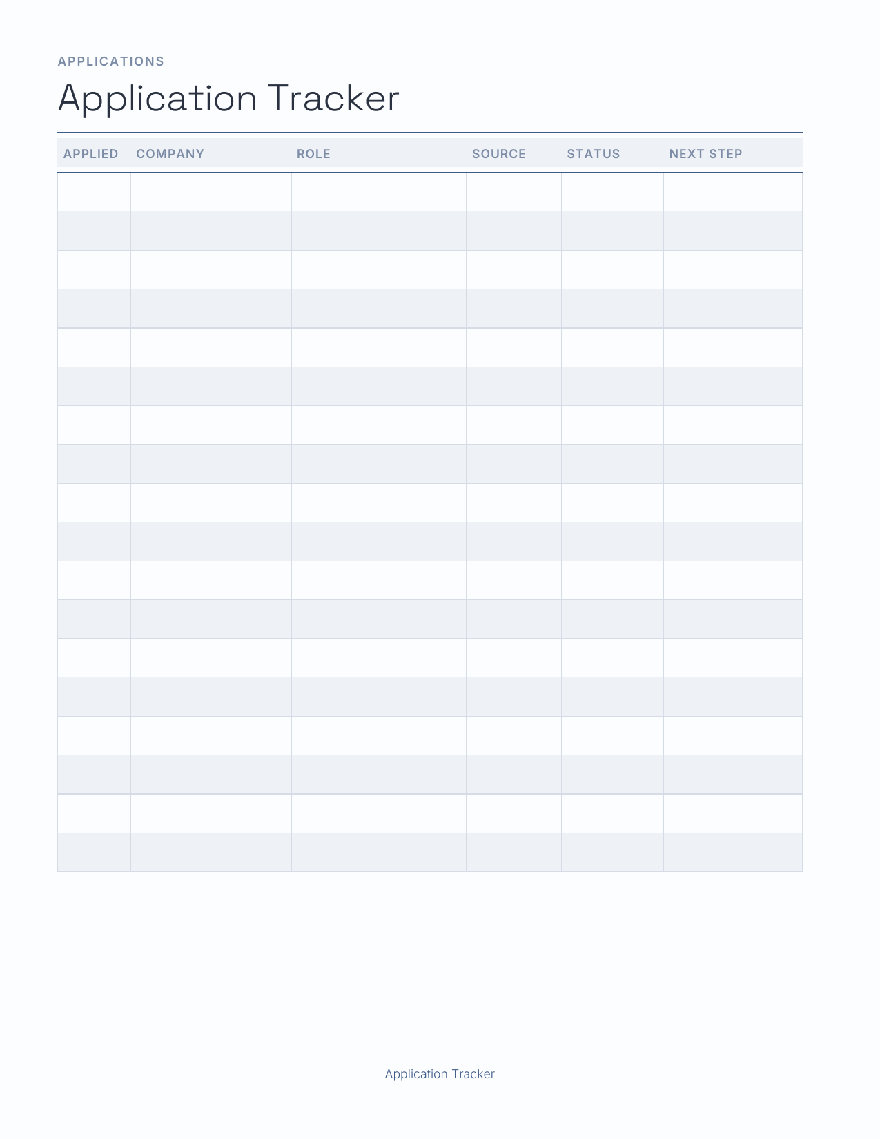 The Job Search Planner 2027 — sample page 2