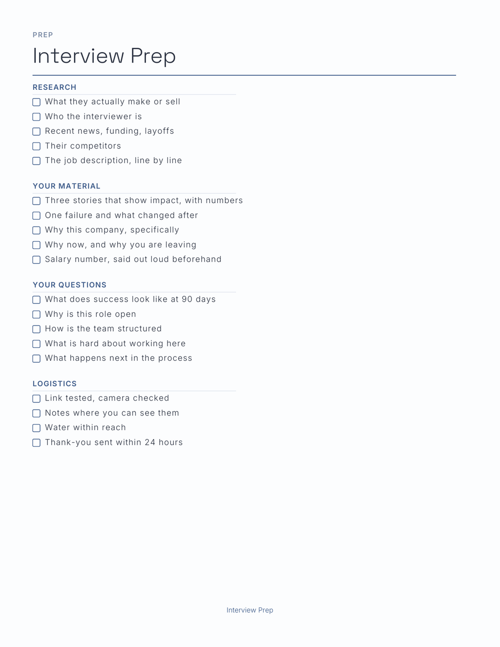 The Job Search Planner 2027 — sample page 4