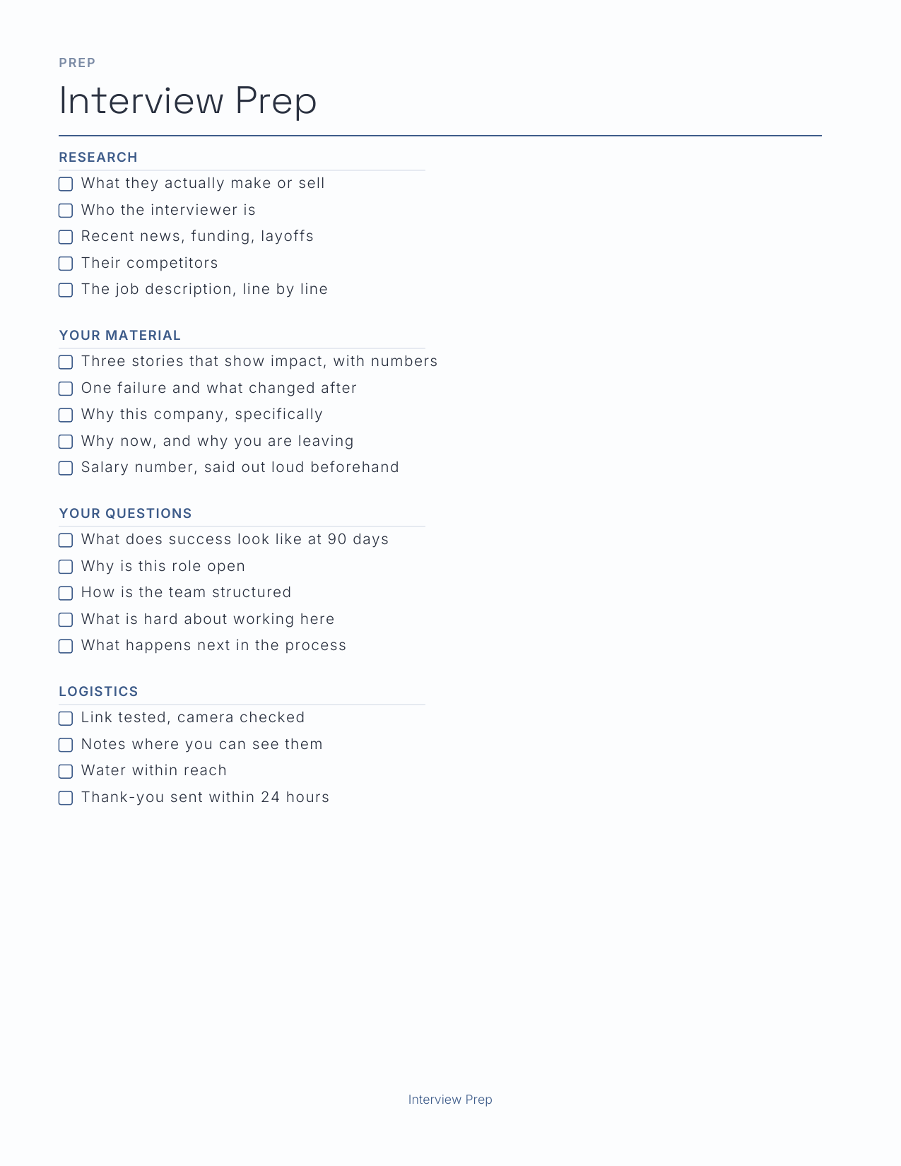 The Job Search Planner 2027 — sample page 4