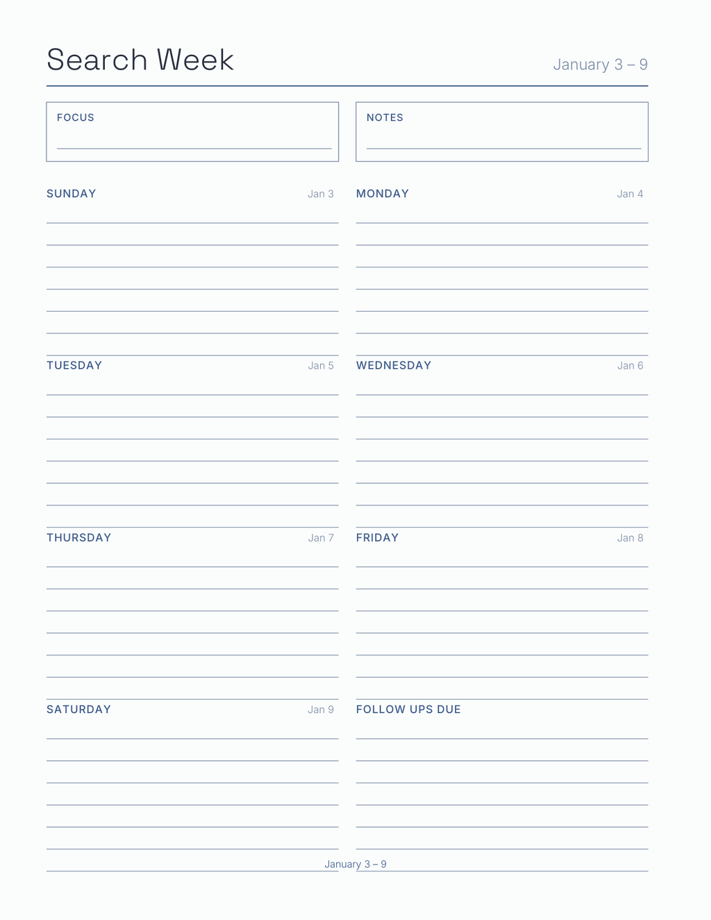 The Job Search Planner 2027 — sample page 8