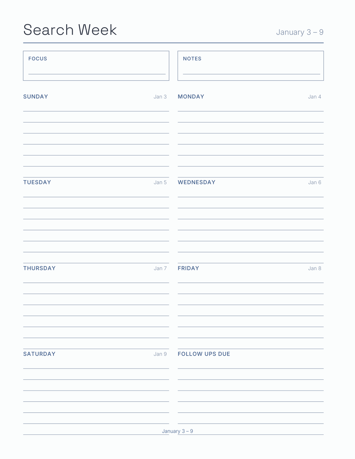 The Job Search Planner 2027 — sample page 8