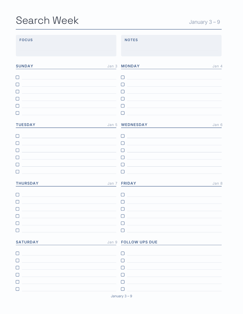 The Job Search Planner 2027 — sample page 8