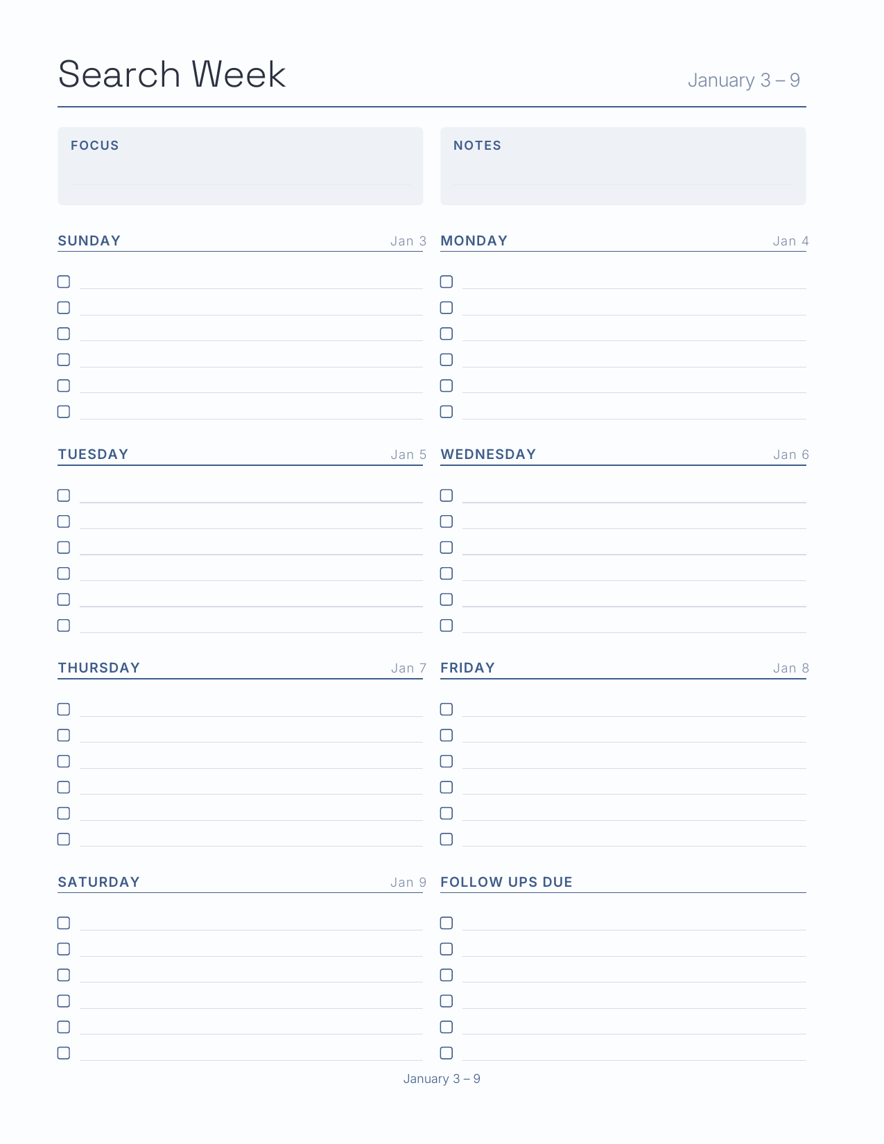 The Job Search Planner 2027 — sample page 8