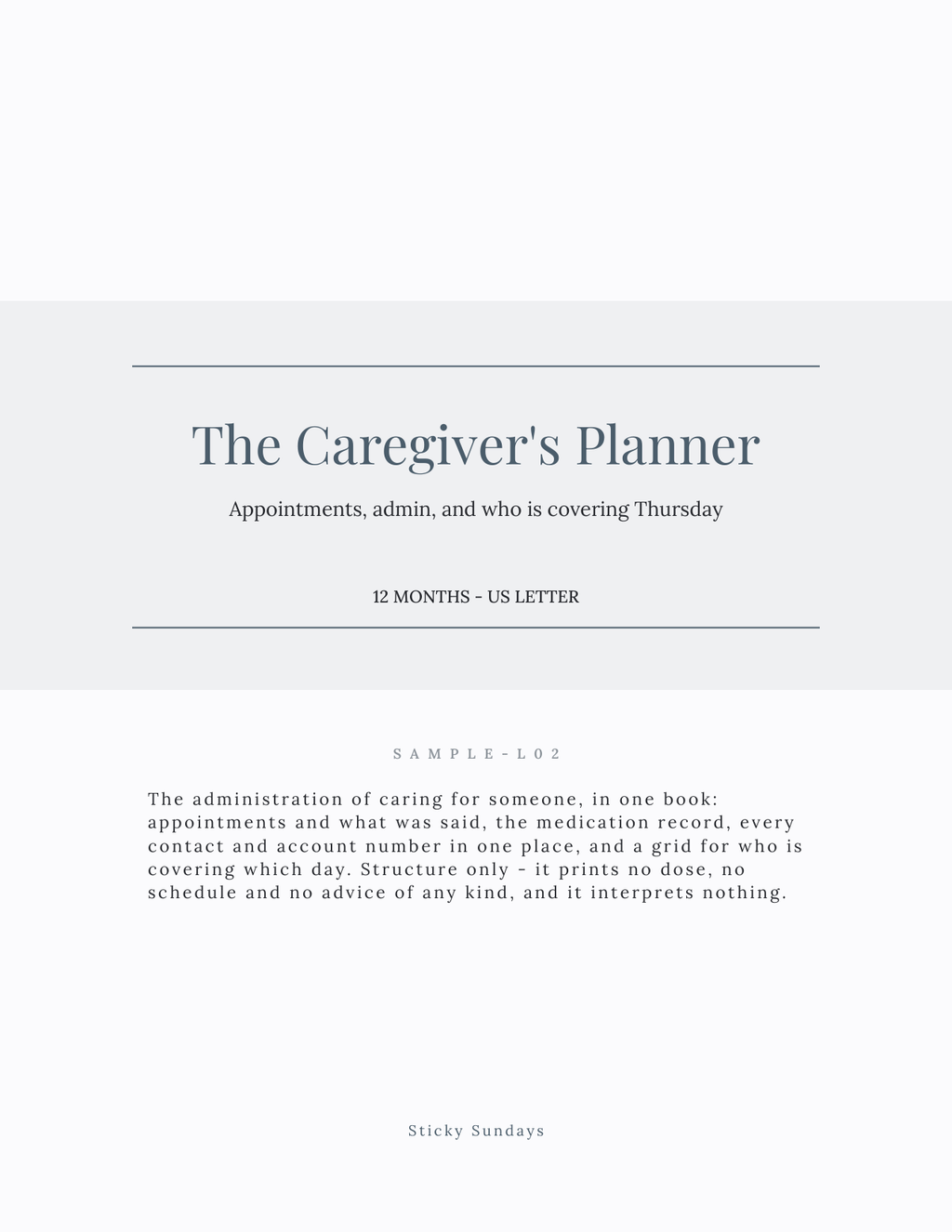 The Caregiver's Planner 2027 title page